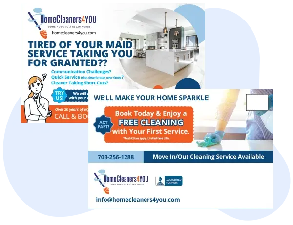An example of an effective direct mail postcard for a cleaning company