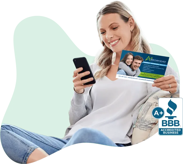 woman-holding-card-bbb-Direct-Mail